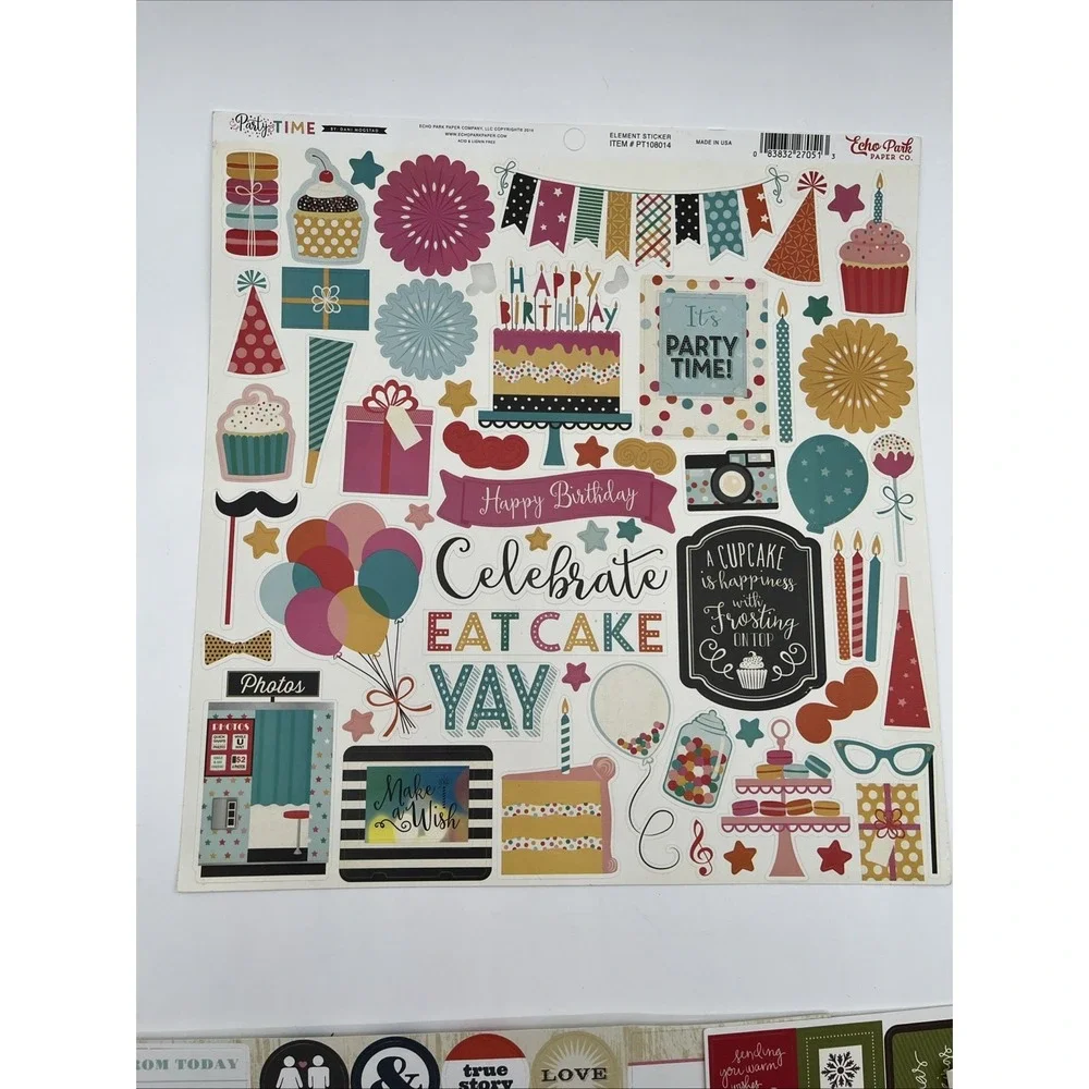 Scrapbooking Destash Lot My Minds Eye Echo Park Teresa Collins Stickers Rubons